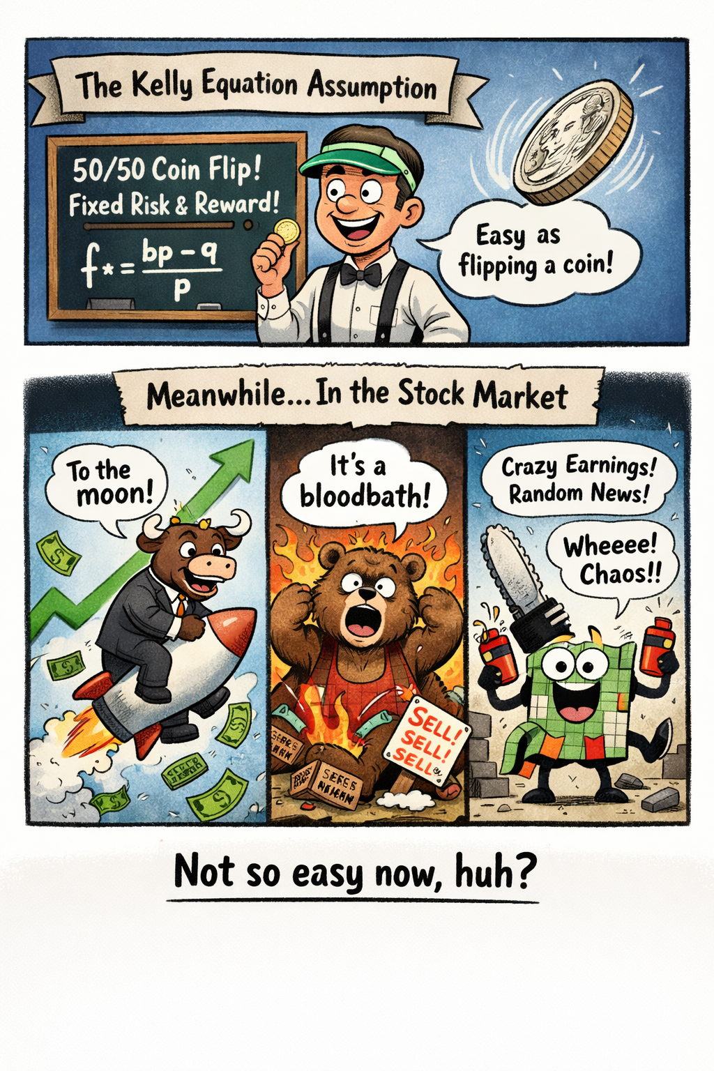 Why the Kelly Equation fails in real trading